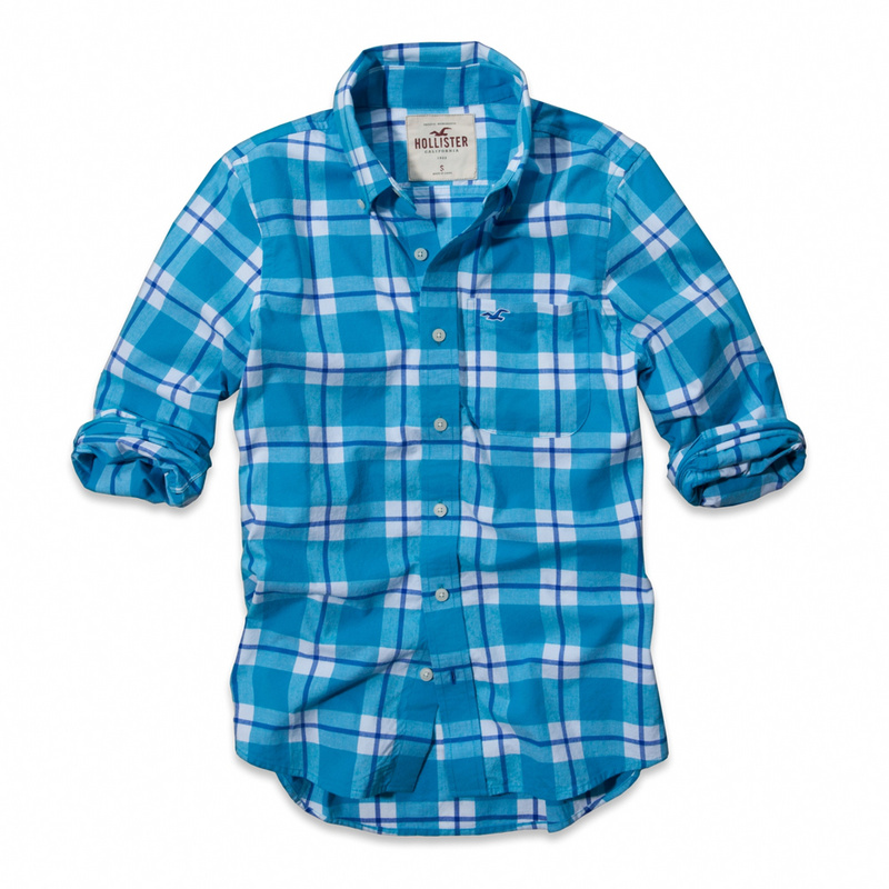 Hollister Hombres Pura Algodón Camisa HCO4532